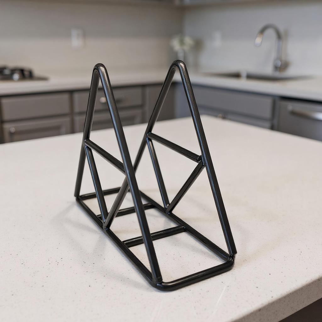 Napkin Holder Triangle Paper Towel Holder Black Metal Tissue Dispenser For Kitchen Camping Outdoor Bar Restaurant Cabinet