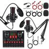 G8 Dual Condenser Microphone Set with V8S Sound Card for Mobile & PC Live Streaming