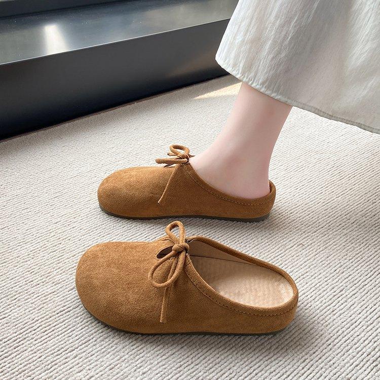 Boken bag head and half slippers, wearing new spring flat-bottomed lazy Birkenstocks