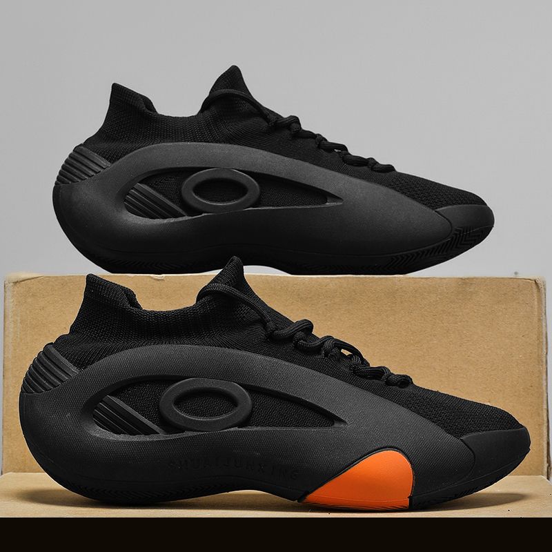 

Summer Breathable Mesh Men s Shoes Heightening Anti-slip 2025 New Work Basketball Shoes Sports Casual Socks Shoes Large Size 39