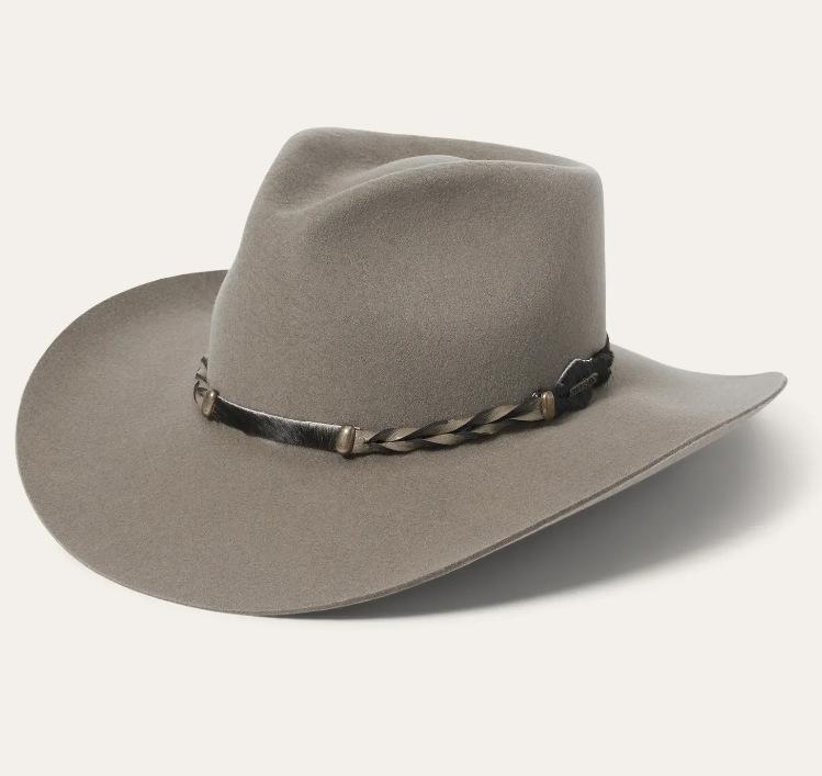Фетровая шляпа, Декорация на ремень Шерстяная цилиндр, Цилиндр в форме капли, Фетровая шляпа L（58-60cm） серый