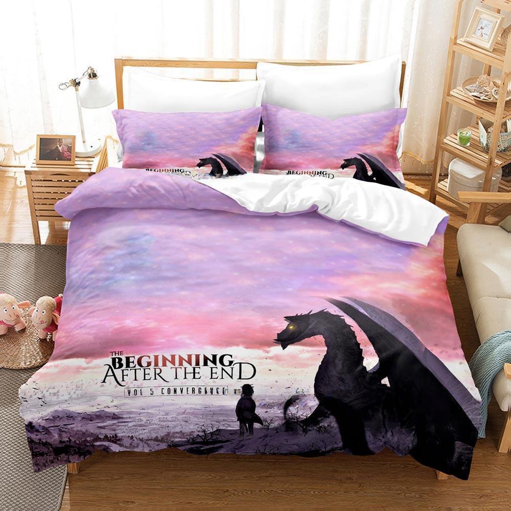 New The Beginning After The End Bedding Set Single Twin Full Queen King Size Bed Set Adult Kid Bedroom Duvetcover Sets Anime Bed