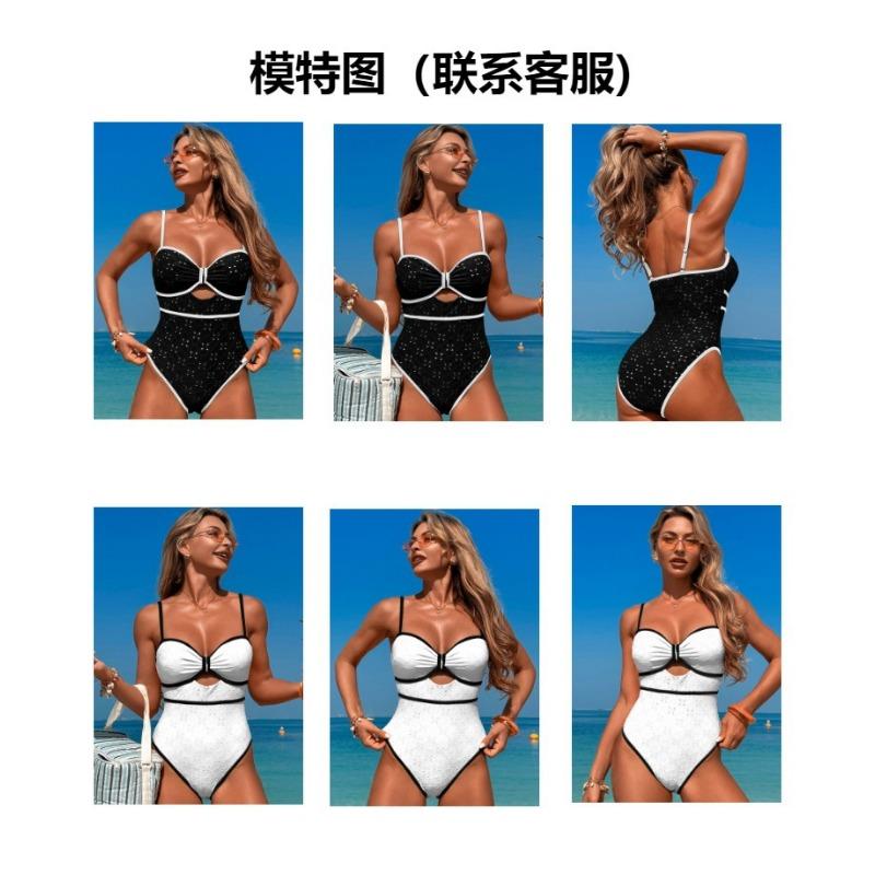 Costume da bagno intero sexy tinta unita da donna Stile europeo