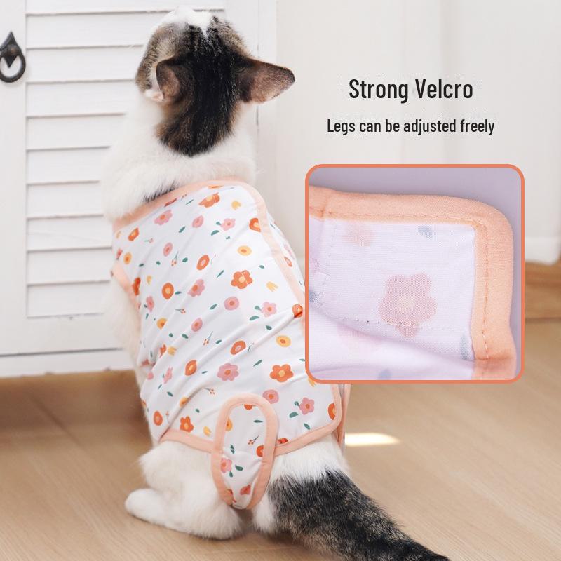 Breathable Post-Surgery Cat Suit: Anti-Licking, Hair Loss Prevention & Weaning Aid for Female Cats