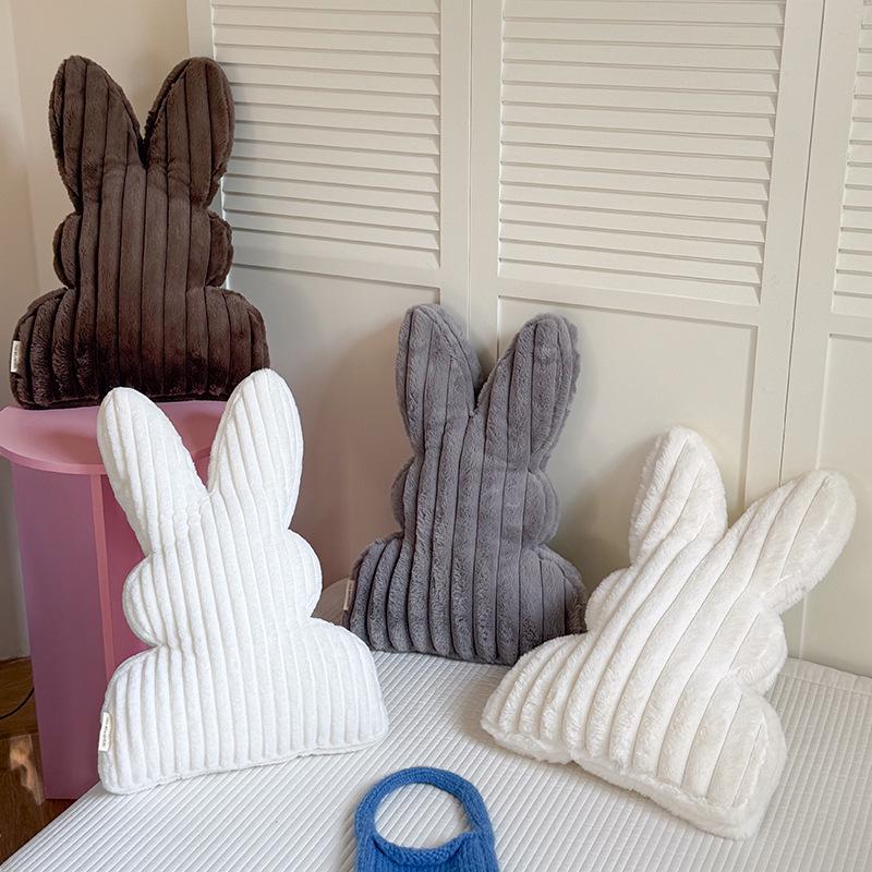 Striped Rabbit Plush Throw Pillow – Soft, Skin-Friendly Cushion for Home Decor Gift