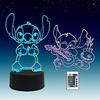 Lampe LED Illusion 3D - Stitch - Télécommande RVB 16 Couleurs - Veilleuse De Bureau - Acrylique