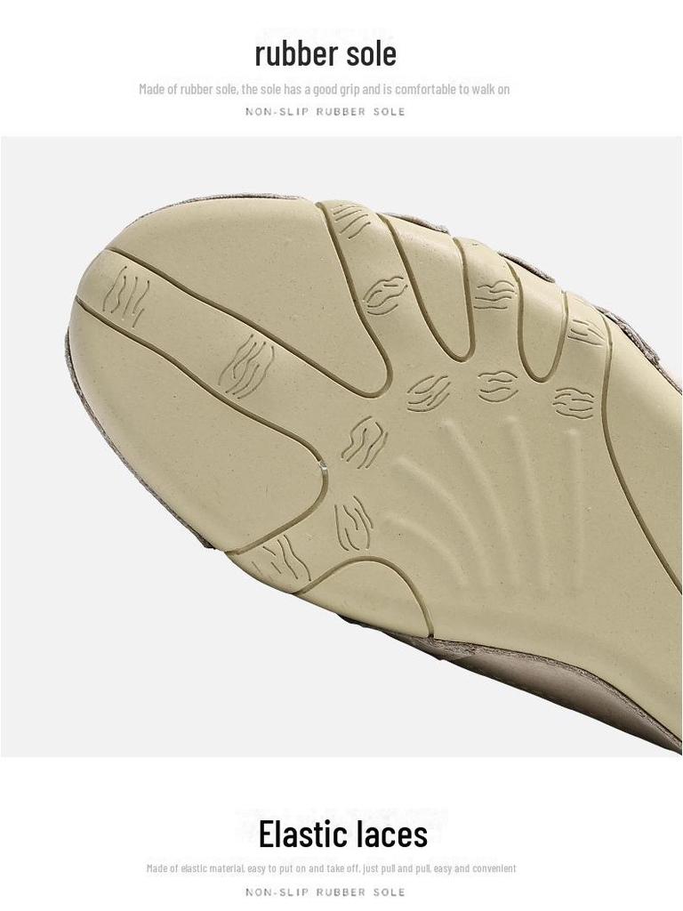 Men's Summer Mesh Leather Casual Sports Shoes - Octopus Lazy Design, Large Size