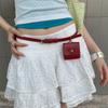 Adjustable PU Leather Waist Bag Belt Feature Detachable Mini Purse for Women Casual Outfit Accessory Solid Color Design