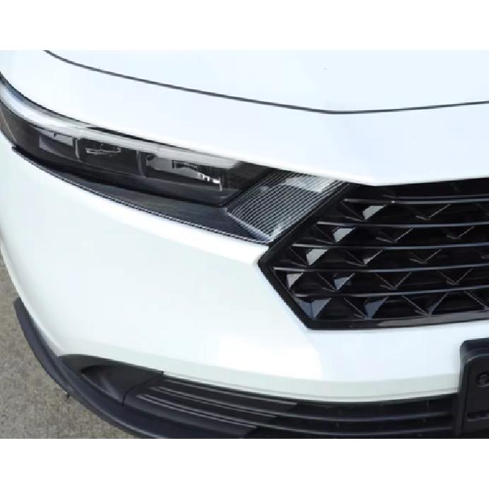 Front Headlight Light Eyebrow Cover Trim For  Honda Accord 2pcs Carbon Fiber
