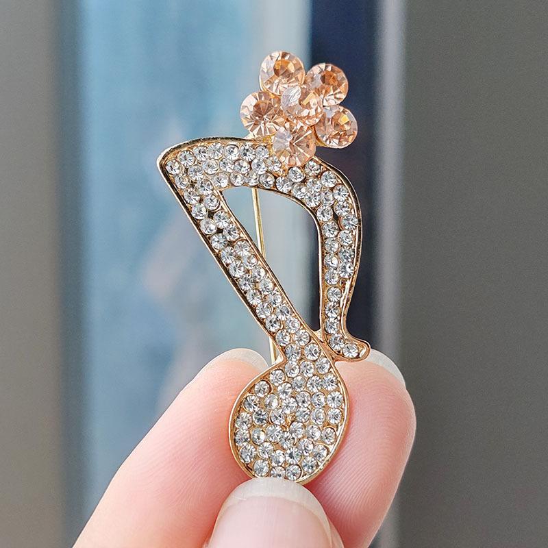 Creative Personality Beating Music Note Brooch Design Sense Suit Corsage Cardigan Accessories Exquisite Niche Pin Collar Pin Women