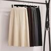 Women's Black Woolen Bodycon Midi Skirt - New Autumn/Winter 2025 Collection