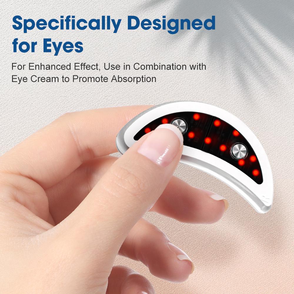 660nm Red Light Eye Massager with EMS Anti-Aging Eye Care Device Reduce Bags & Dark Circles Portable Eye Rejuvenation Pads