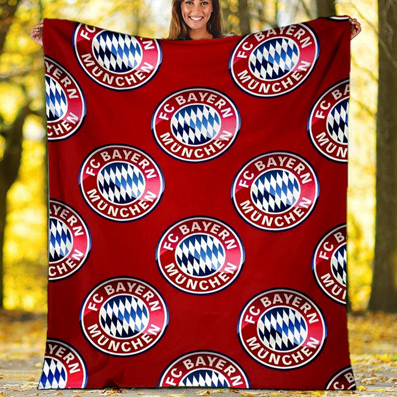 1pc B-Bayern Munich Theme Blanket - Digital Print, Polyester, Cozy for All Seasons, Perfect for Outdoor, and Travel