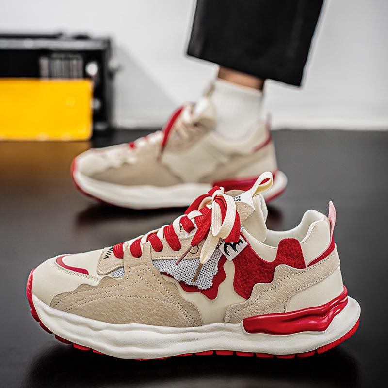 Men's Shoes High-end Versatile Casual Sports Running Anti Slip Dissolving Thick Sole Height Increasing Forrest Gump Dad