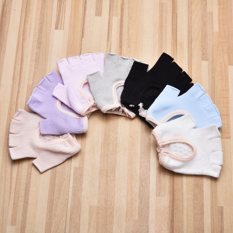 1Pair Half Finger Yoga Antislip Gloves Women'S Anti-Slip Exercise Half Finger Gloves Fitness Aerial Bike Sports Training Gloves