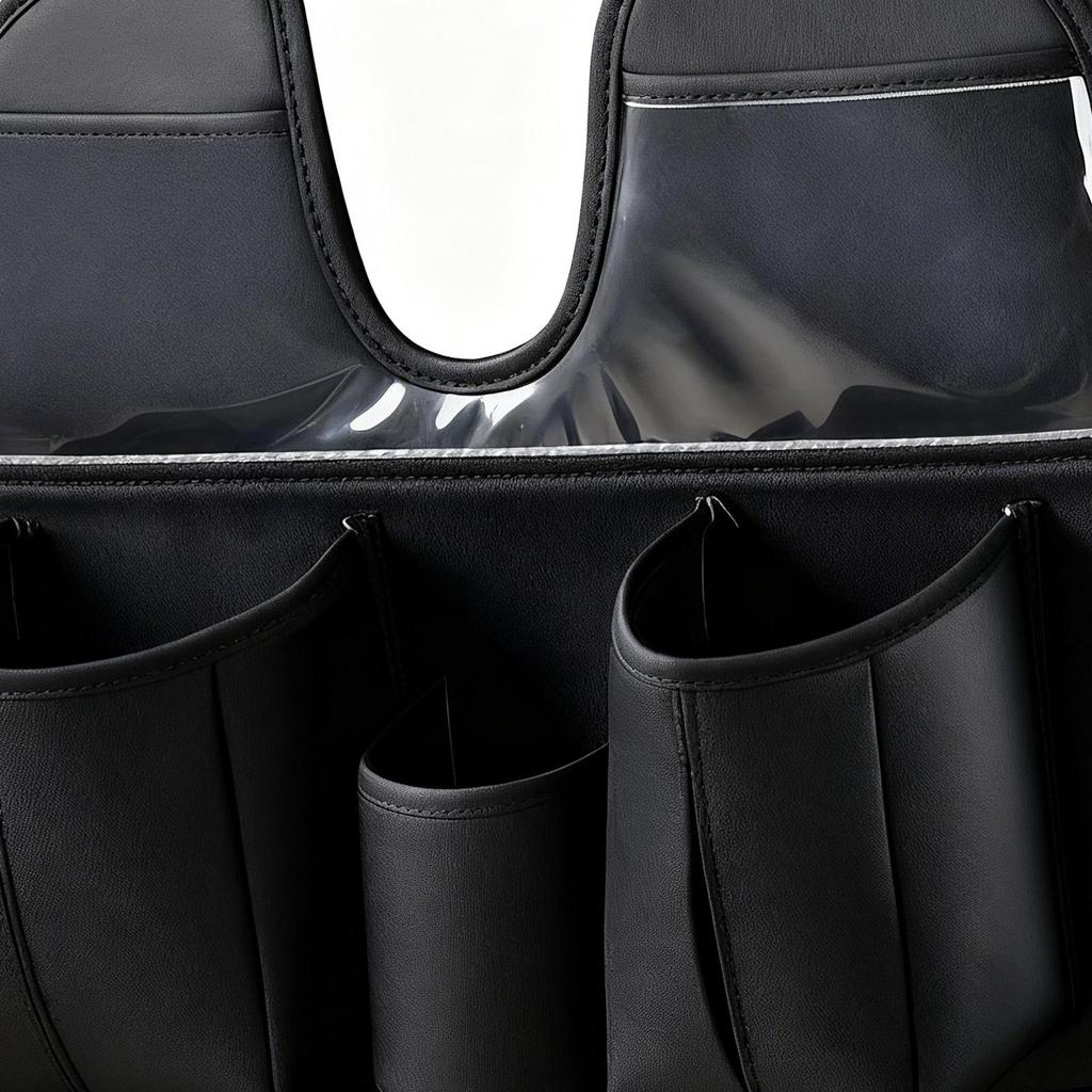 Car Seat Organizer Large Leather With Tablet Cup Holder Behind Seat Car Organizer Kick Mats For SUV RV Truck Sedan Kids Toys