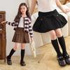 Autumn-Winter 2025 Girls' Thick Pleated Skirt with Melade Design