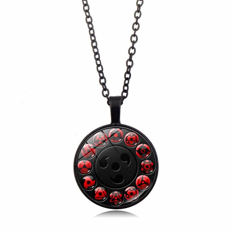 anime merchandise Naruto Sharingan Pendant Necklace Men Women Versatile Circular accessories Sweater Chain toys gifts for kids