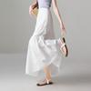 French High-Waisted A-Line Midi Skirt