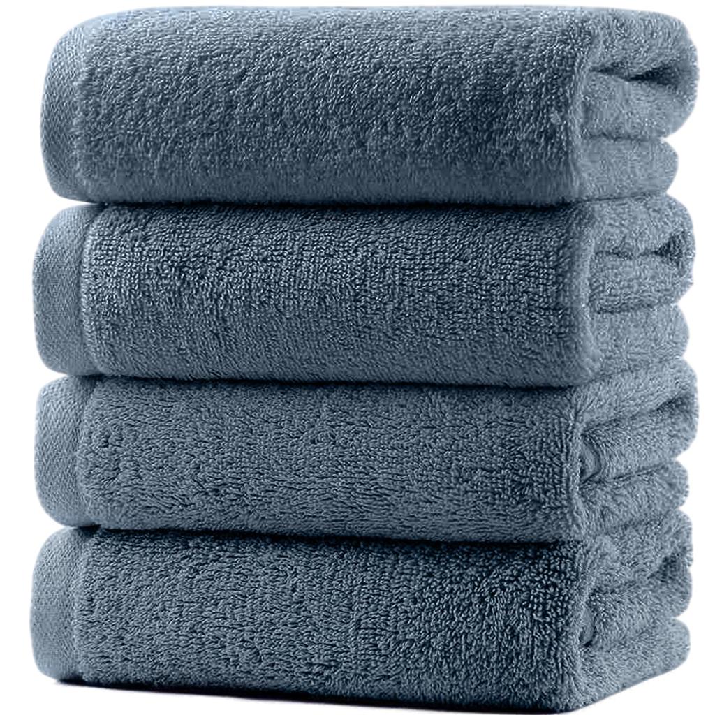Artifi Bath Towel Medium Hotel Highly Low Gift 4-Piece Set, Gray, Thick, Quick-Drying, Fluffy, 100% Cotton, Quality, Absorbent, Durable, Plain, Lint,