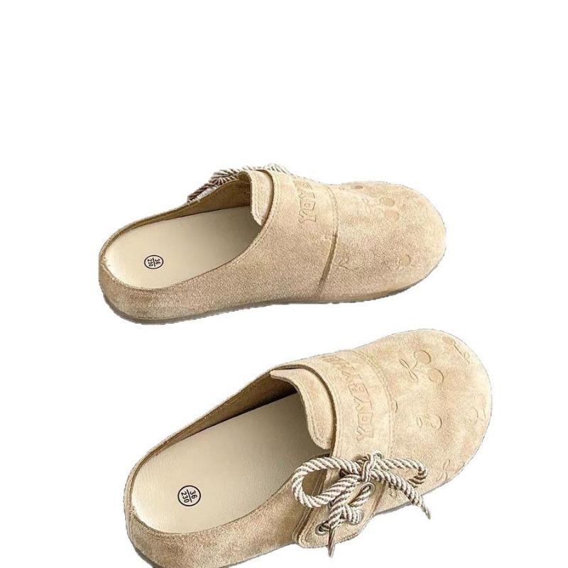 Lace one-pedal sandals women's new versatile summer with skirt bag head half slippers lazy shoes