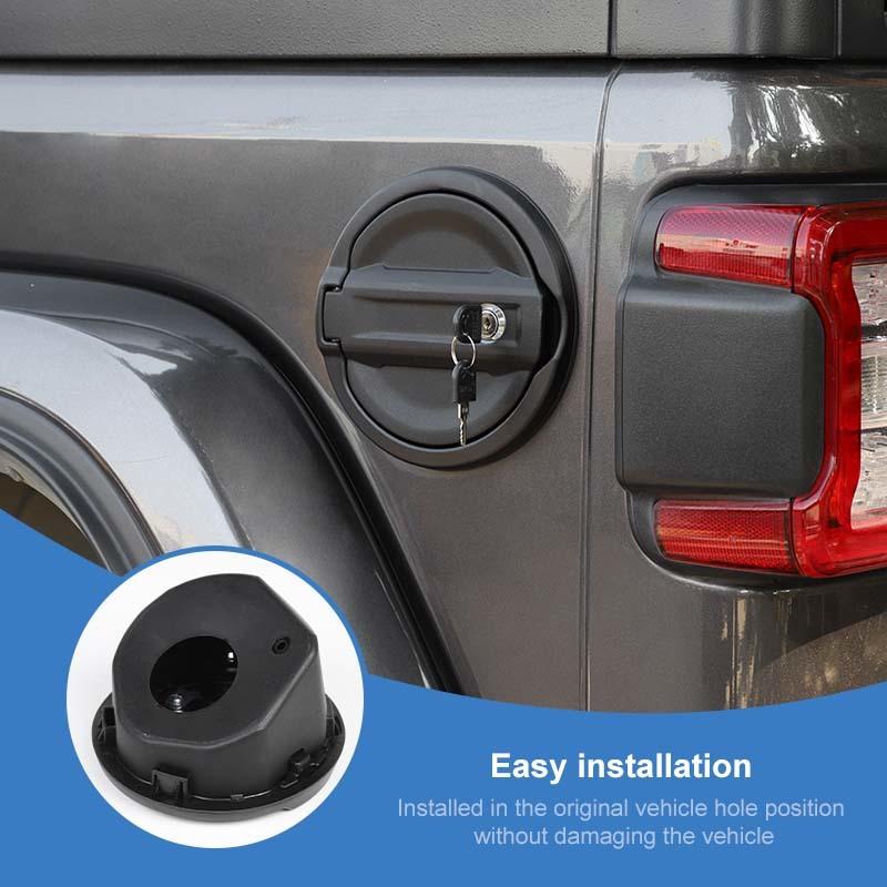 Aluminum Alloy ABS Gas Fuel Oil Tank Cap Cover With Lock For Jeep Wrangler JL 2018 Up Car Exterior Accessories