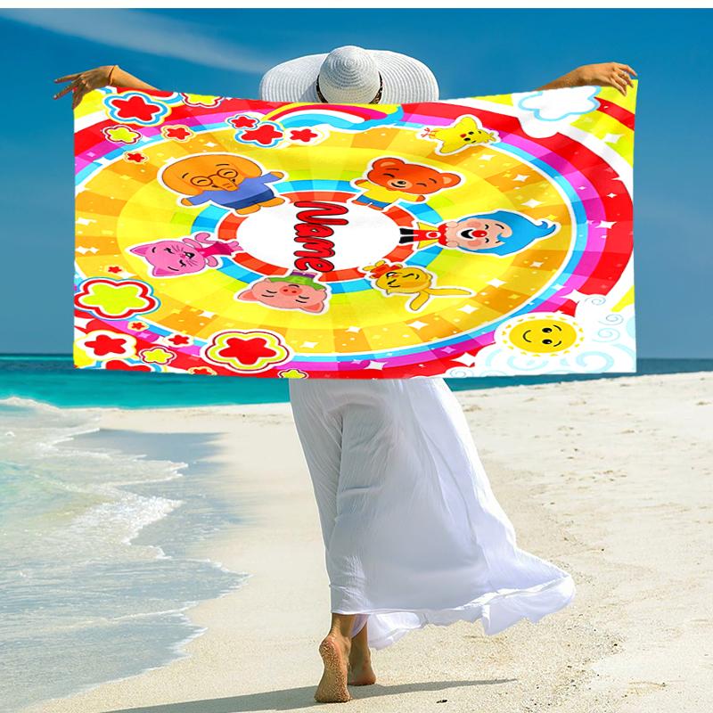 Personalized Customized Proof Beach Towel with Plim Plim Pattern - Soft, Absorbent,quick-drying,perfect Swimming,camping&bathing