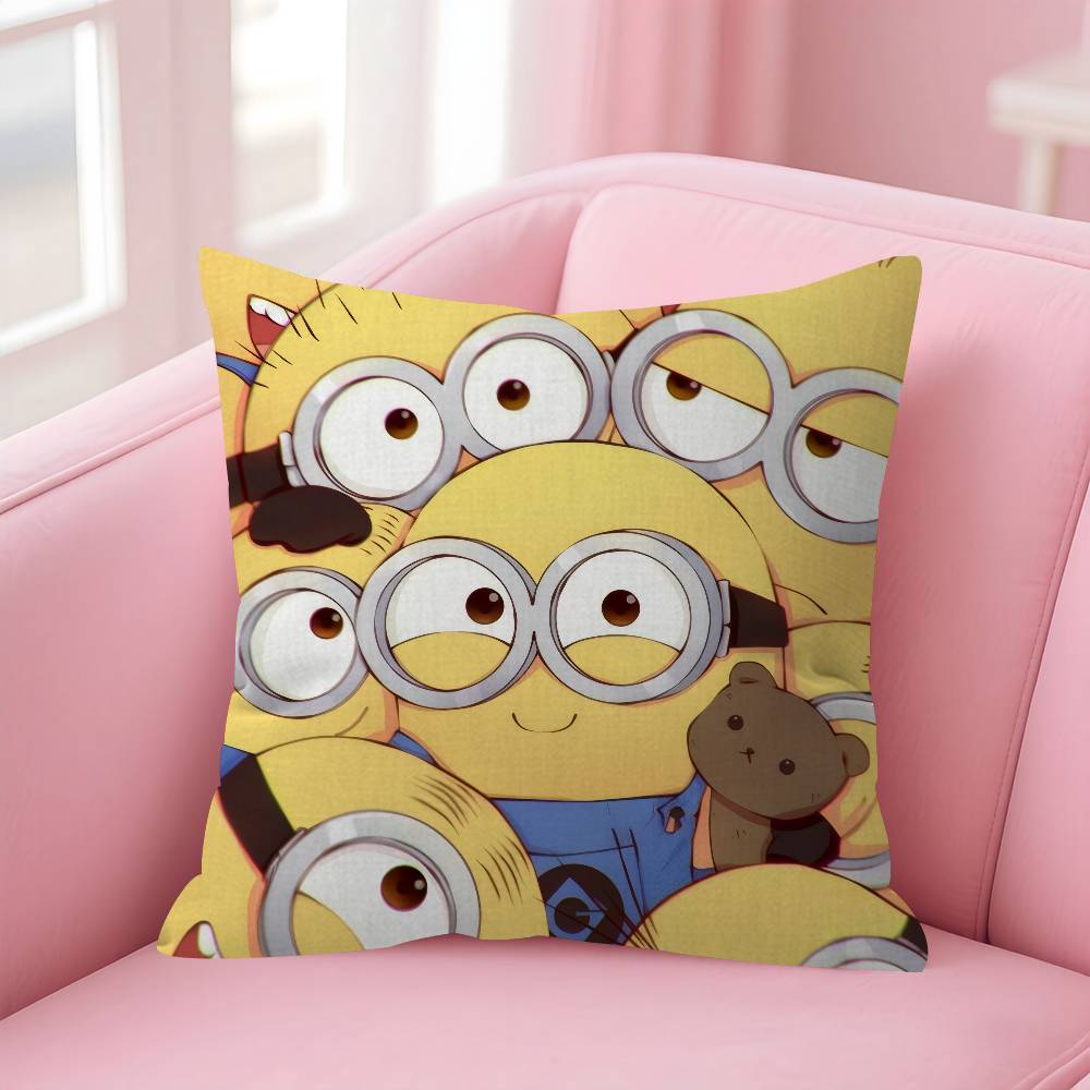 Personalized Pillow Cover Kids Bedroom Wild Party Decor Pillowcase Kid Birthday Shower Gift Cute Banana Cartoon-M-Miniones