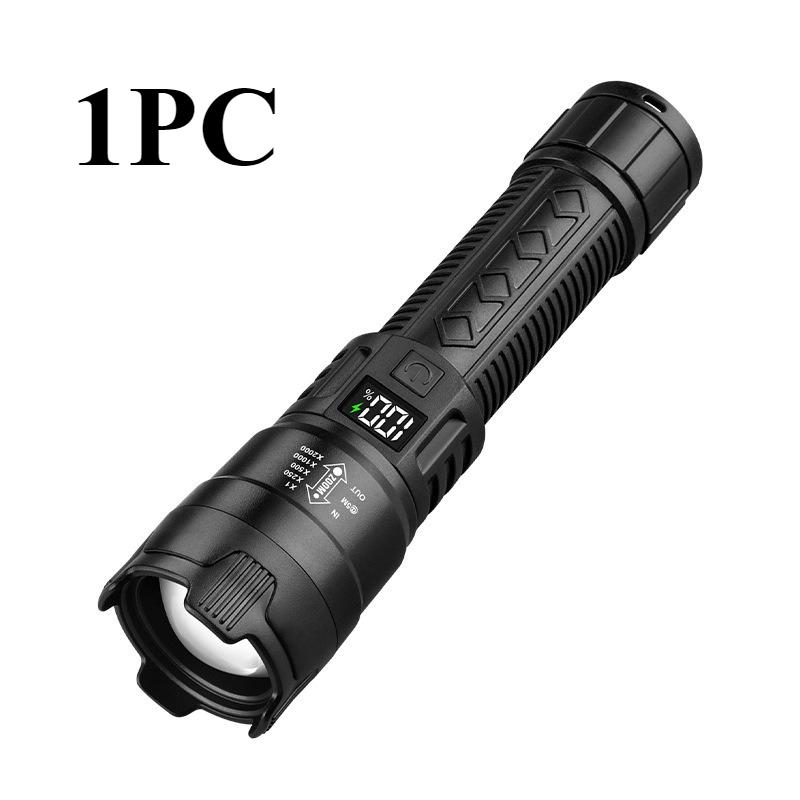 Ultrakraftig Oppladbar LED-Lommelykt med Justerbar Brennvidde og Lett Design, egnet for Utendørs Camping, fiske, fotturer, utforskning