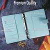 A5 Notebook Photocard Binder with 4 Pockets Sleeves, 6 Ring  PU Leather Binder Loose Leaf Personal Organizer Photo Binder Book