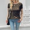 Women's Fashion Casual Spring Autumn Leopard Print Long Sleeve O-Neck Blouses  Shirts