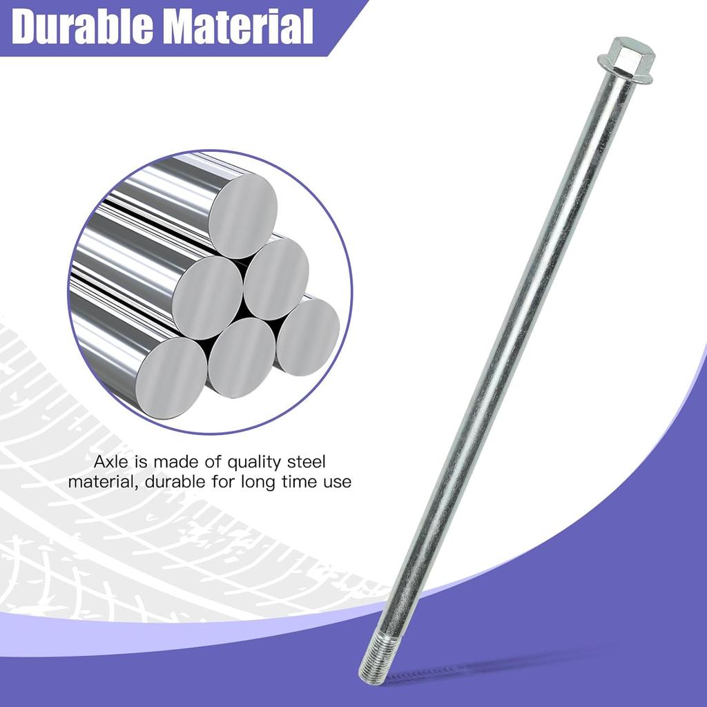 12Mm 270Mm Mini Bike Rear Axle Nut Bolt With 6201RS Wheel Bearings Replacement For Coleman CT100U Minibike 97Cc 100Cc 2.5 3.0HP Powersports