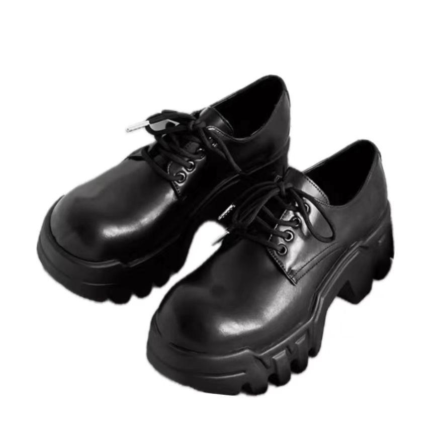 2024 Winter Retro Platform Round-Toe Lace-Up Derby Shoes - Height-Increasing & Versatile Casual Footwear