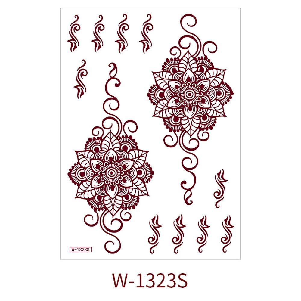 Red Mehndi Stickers Henna Tattoo Stickers Fake Tattoo for Women Red Henna Tattoo Decals  Girls