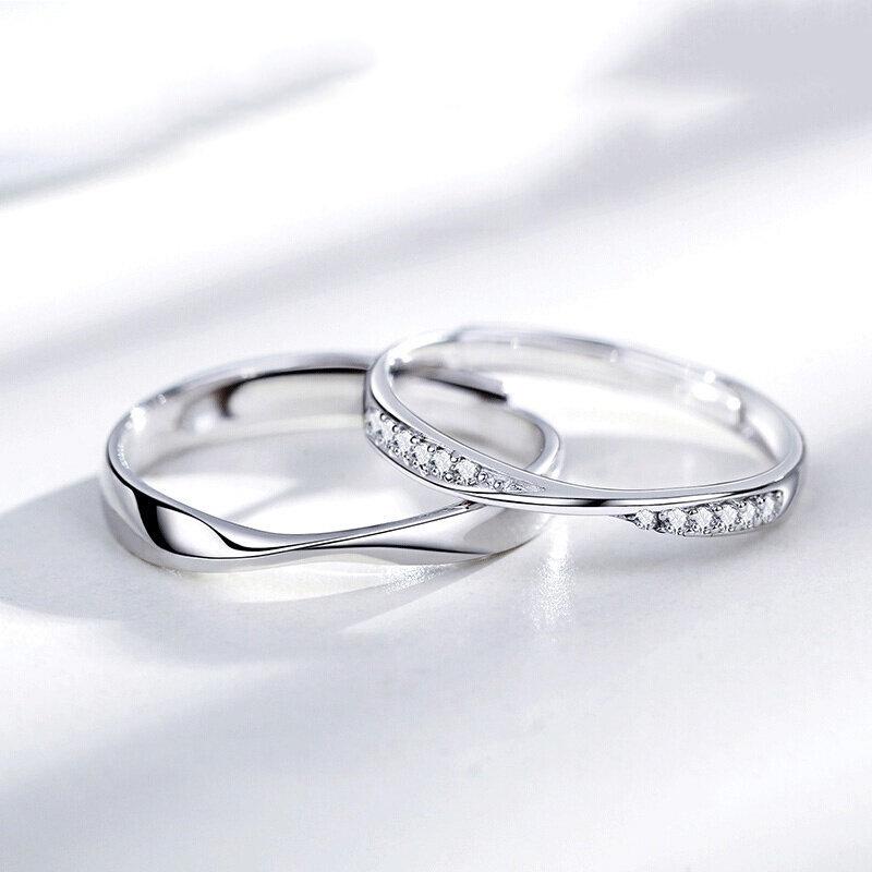 Mobius Zirconia Diamond Adjustable Couple Rings - Elegant Men's & Women's Wedding Bands