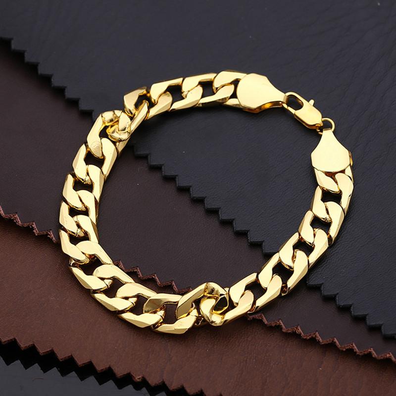 Classic Vintage Simple Flat Curb Cuban Chain Bracelet Punk Gothic Jewelry