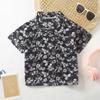 2026 Summer Short Sleeve Shirts for Boys and Girls Baby Spring Lapel Cartoon Top for Children Floral Shirt