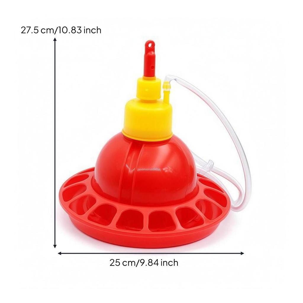 Avian Waterer Multiple Drinking Openings Drinker Red and Yellow Chicken for Chicks