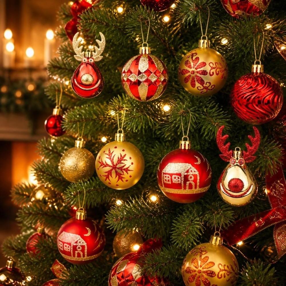 22Pcs/Set 6CM Christmas Ball Shiny Xmas Baubles Durable Christmas Pendant Decorations  Storefront