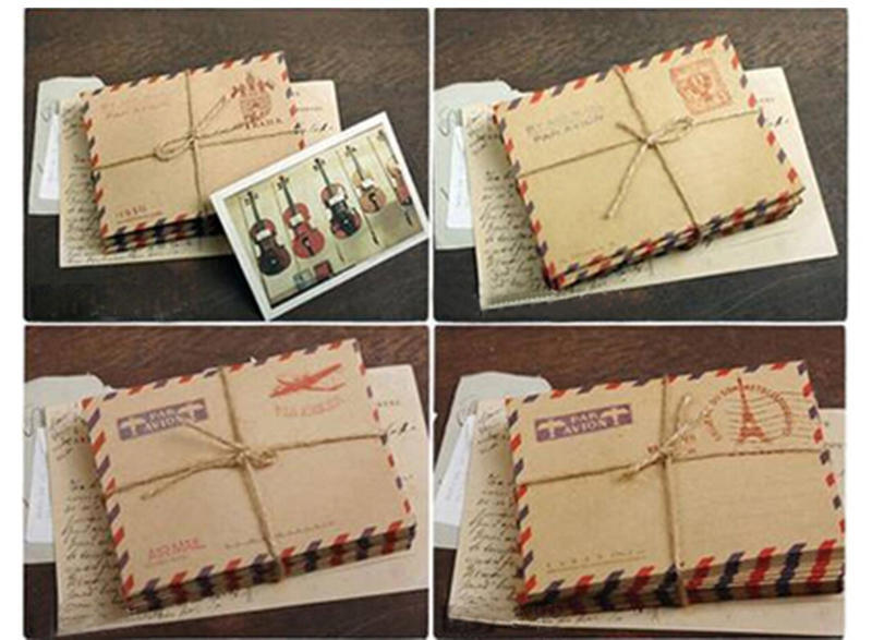 New 10 Sheets Mini Envelope Postcard Letter Stationary Storage Paper Vintage