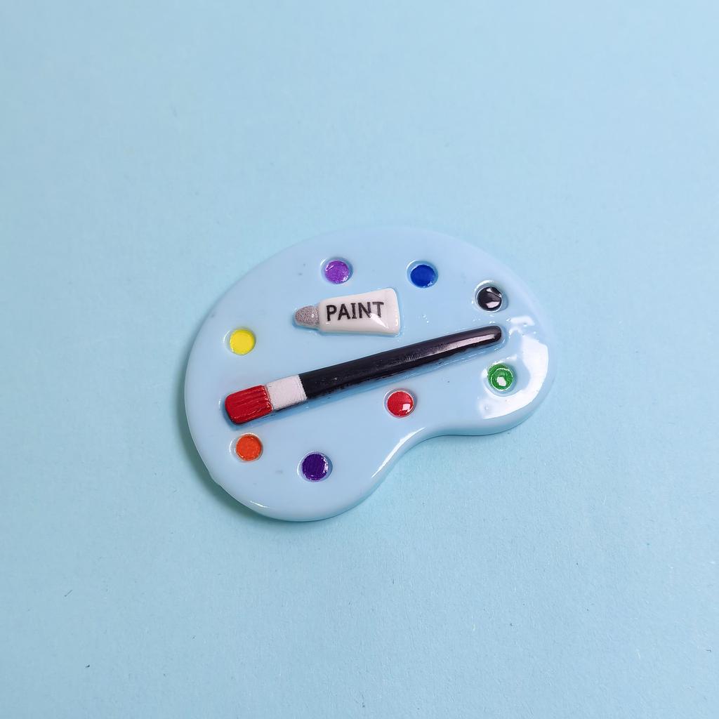 100pcs Creative School Resin Paint Tray Flat Back Flatback Cabochons for Hairpin Phone Case Scrapbooking DIY Jewelry Craft Decor