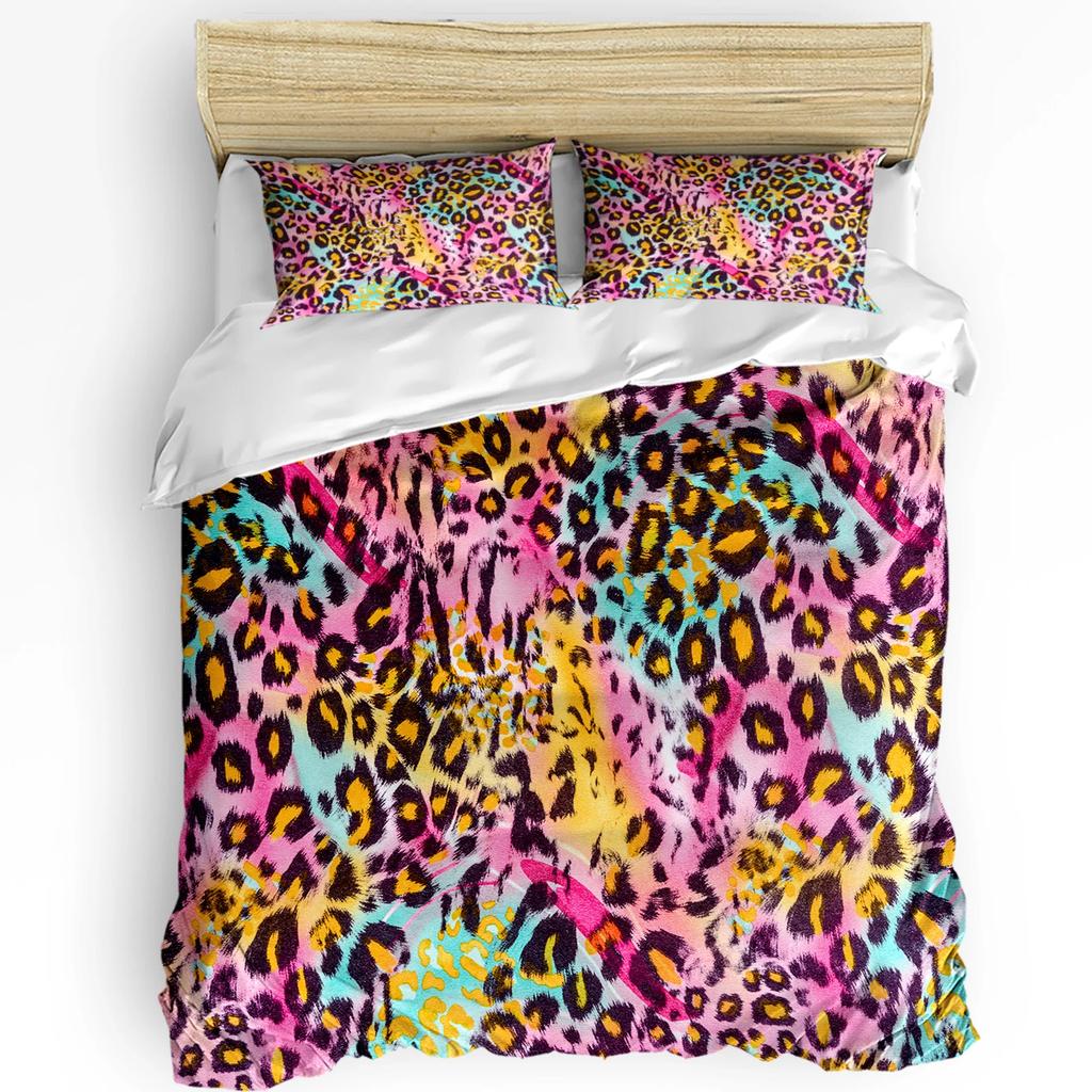 Leopard Print Printed Comfort Duvet Cover Pillow Case Home Textile Quilt Cover Boy Kid Teen Girl Luxury 3pcs Bedding Set
