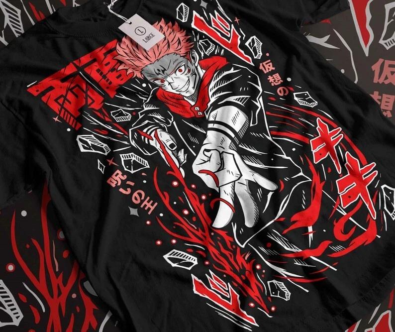 Anime Jujutsu Kaisen King Of Curse V2 Black T Shirt S