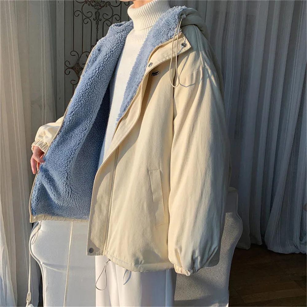 

Мужская куртка из овечьей шерсти Зимой Толстое хлопковое пальто с добавлением флиса Свободная Красивая хлопковая куртка Зимняя одежда Хлопковая куртка XXL абрикосовый