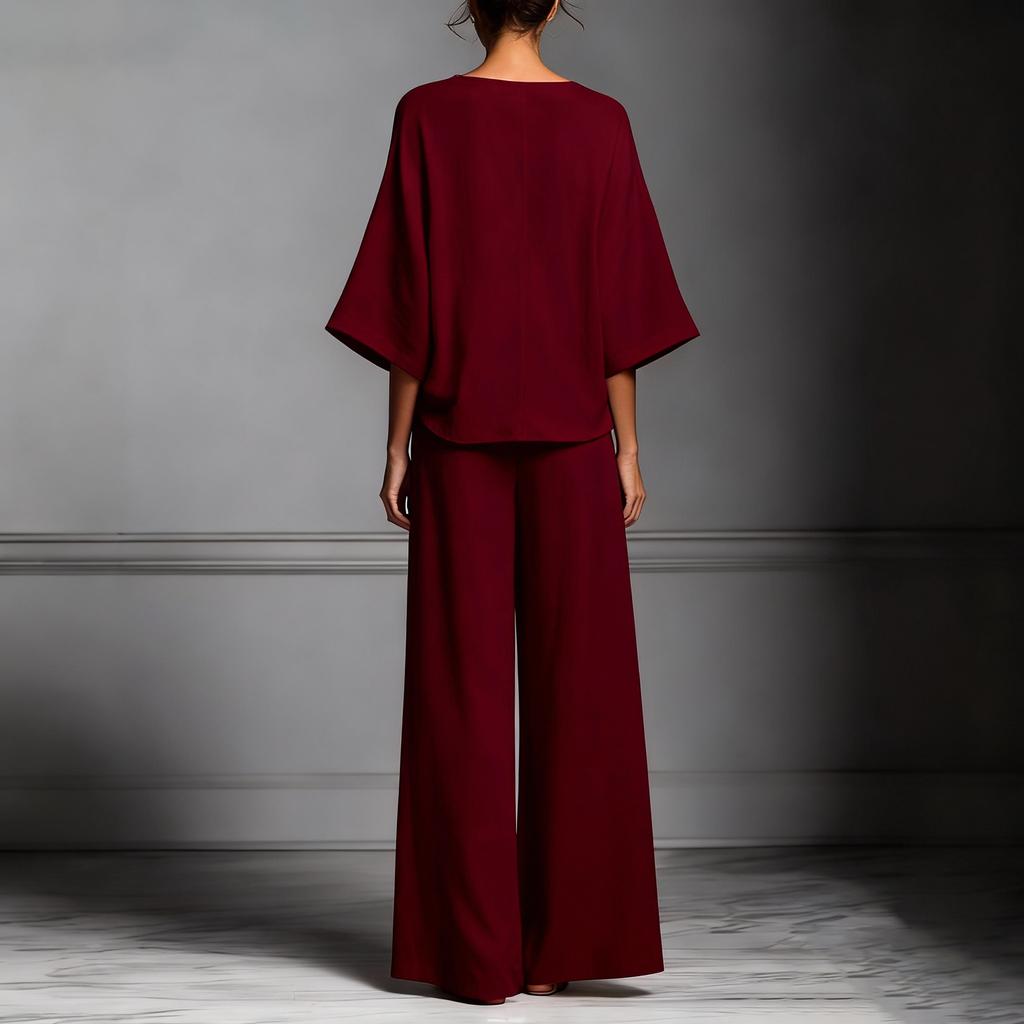Women's Loose-fitting, Stylish, And Elegant Flared-Sleeve Linen Suit