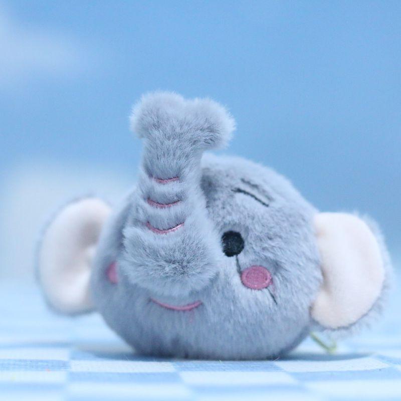 Cute Adorable Animal Plush Toy Keychain Featuring Elephant Cat Monkey Doll Collection