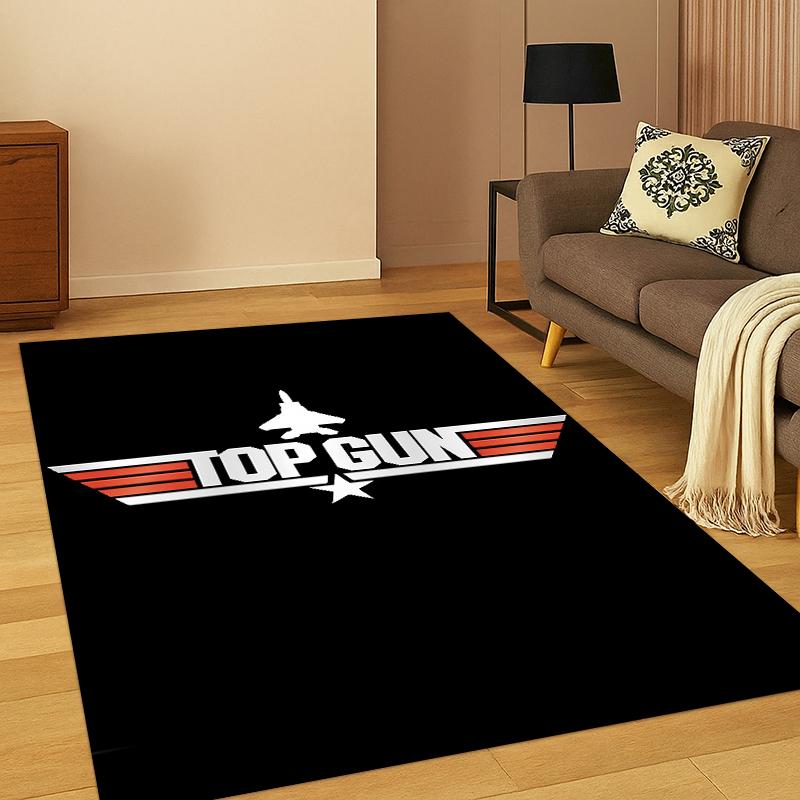 Top Gun Classic Movie Sign Tom Cruise Carpet Rug for Bedroom Living Room Sofa Doormat Home Decor,Kid Game Area Rug Non-slip