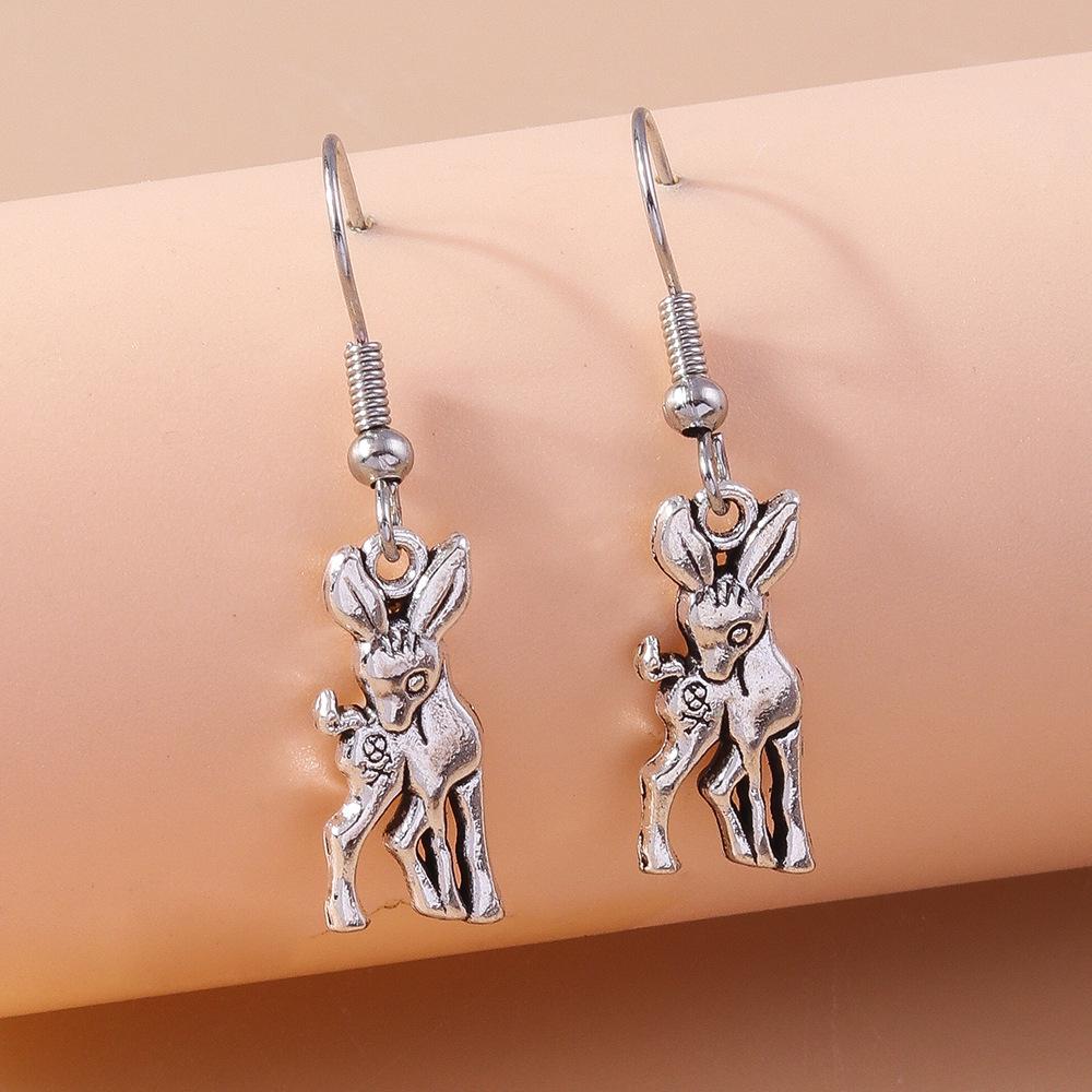 Винтажные рождественские серьги с Сантой, оленями и снежинками