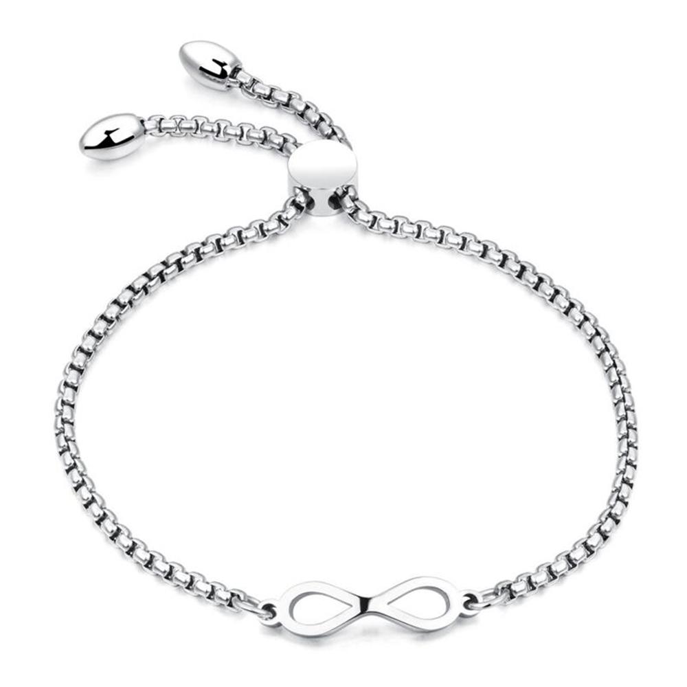 Fashion Lucky Infinity Bracelet Adjustable Women Bracelet Jewelry  Stainless Steel Chain Bowknot Bracelets