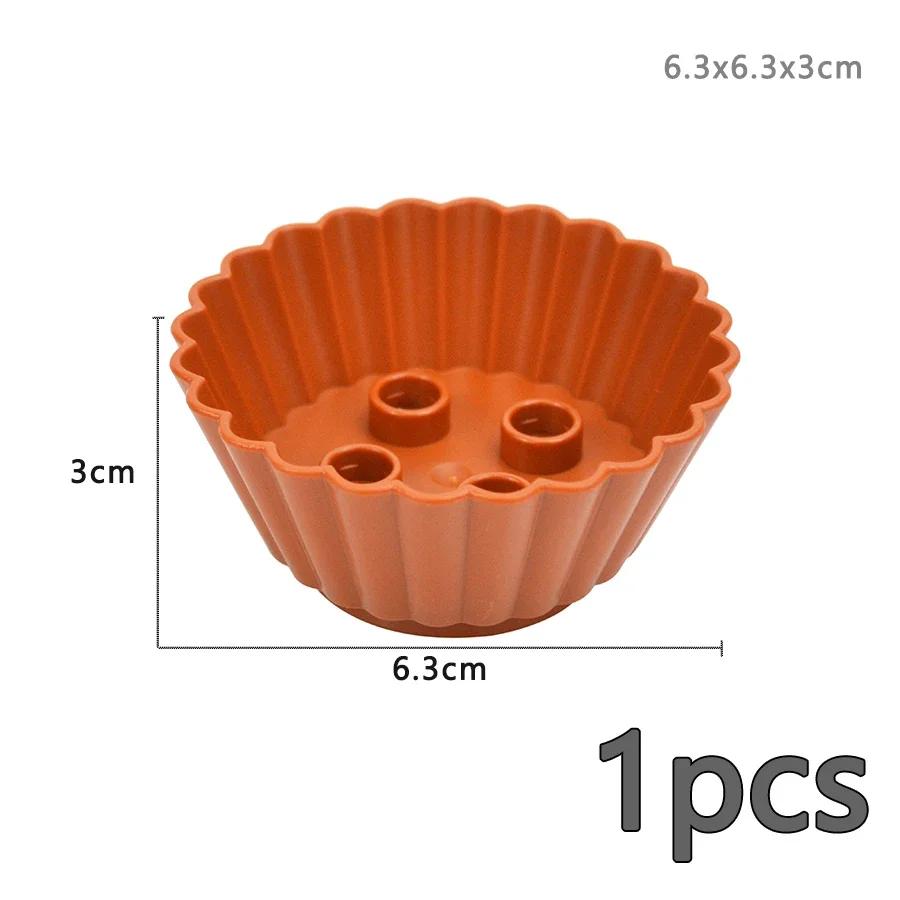 Große Größe Baustein Pflanze Obst Zubehör Blume Gras Baumstumpf Schmuck Bauernhof Kompatibel Große Platten Ziegel Duploes Spielzeug